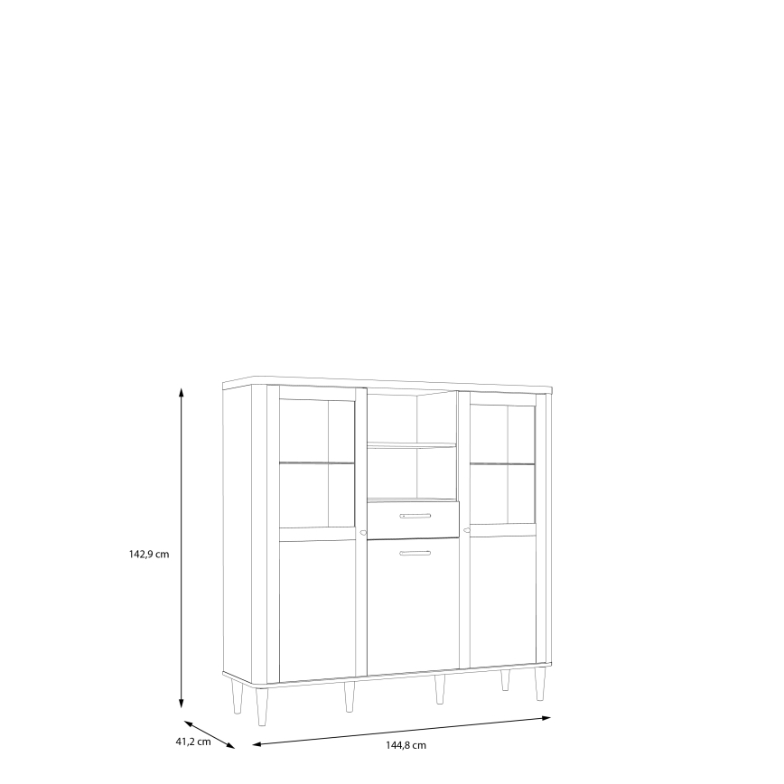 Vitriinikaappi VIRO ruskea/beige