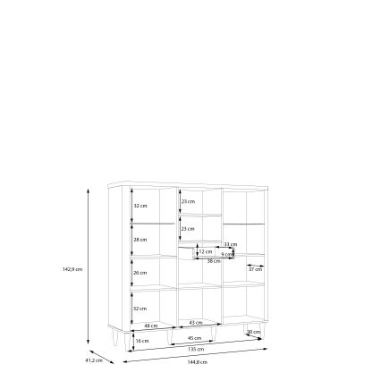 Vitriinikaappi VIRO ruskea/beige