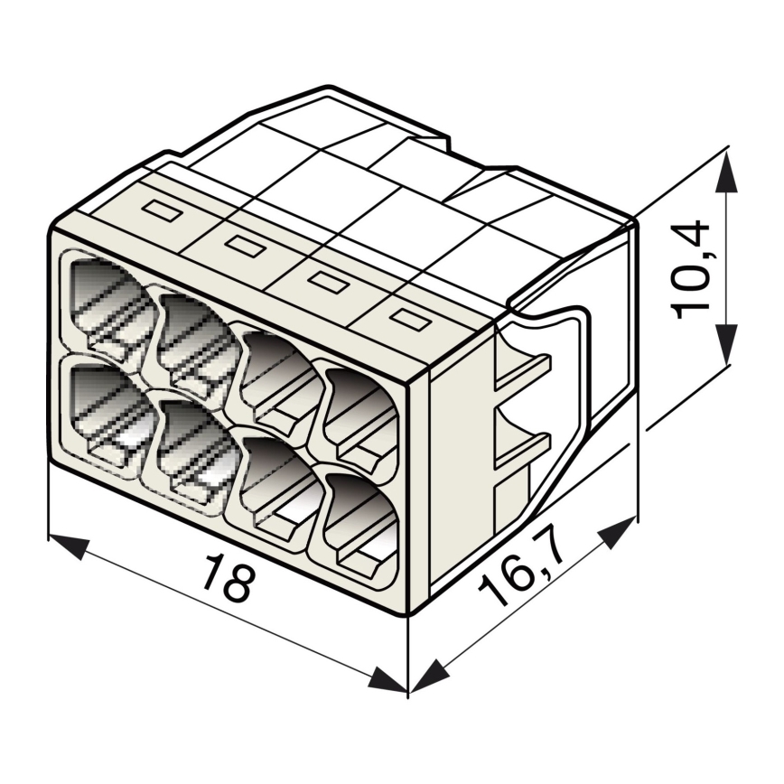 WAGO 2273-208 - Jakorasian liitin COMPACT 8x2,5 450V valkoinen
