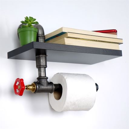 WC-paperiteline hyllyllä BORU musta