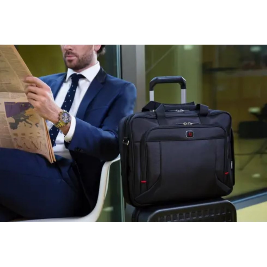 Wenger - Kannettavan tietokoneen laukku 15 l 16" tablettitaskulla 10" Prospectus musta