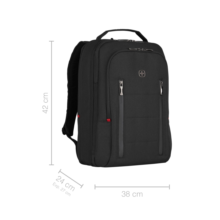Wenger - Kannettavan tietokoneen reppu 16 l 16" tablettitaskulla 12" Kaupunki Traveler musta
