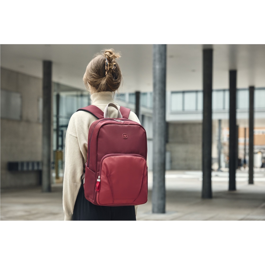 Wenger - Kannettavan tietokoneen reppu 20 l 15,6" tablettitaskulla 10" Liike punainen