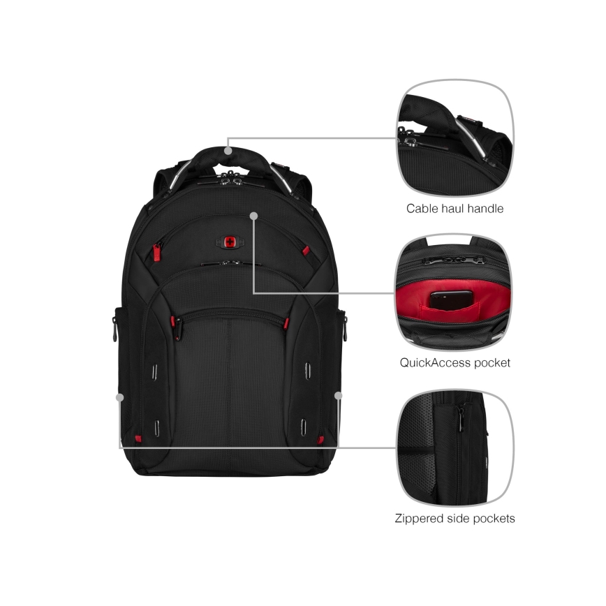 Wenger - Kannettavan tietokoneen reppu 20 l 15" tablettitaskulla 10" Gigabyte musta