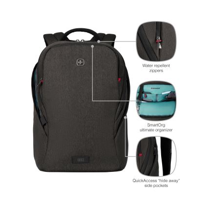 Wenger - Kannettavan tietokoneen reppu 21 l 16" tablettitaskulla 10" MX Valaistus musta
