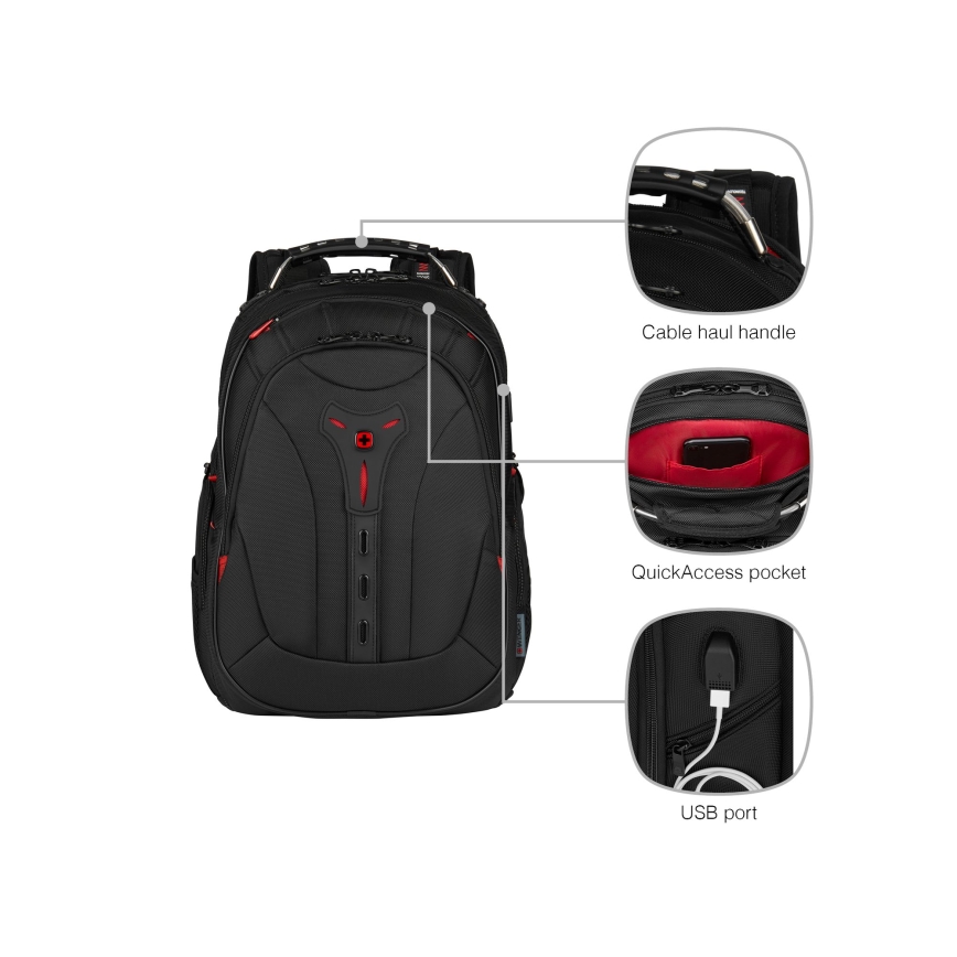Wenger - Kannettavan tietokoneen reppu 25 l 16" tablettitaskulla 10" Pegasus Deluxe musta