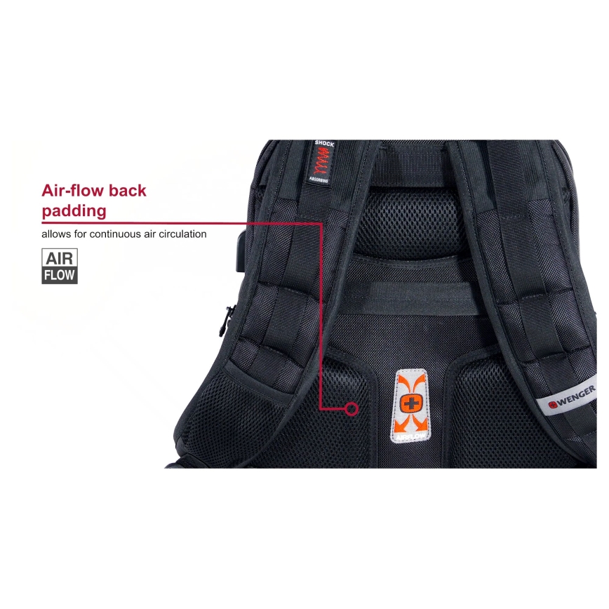 Wenger - Kannettavan tietokoneen reppu 25 l 16" tablettitaskulla 10" Pegasus Deluxe musta