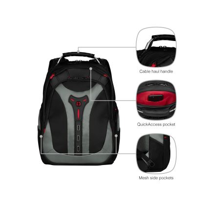 Wenger - Kannettavan tietokoneen reppu 25 l 17" tablettitaskulla 12" Pegasus musta/harmaa