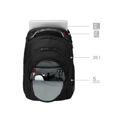 Wenger - Kannettavan tietokoneen reppu 26 l 17 tablettitaskulla 10 Ibex Ballistic Deluxe