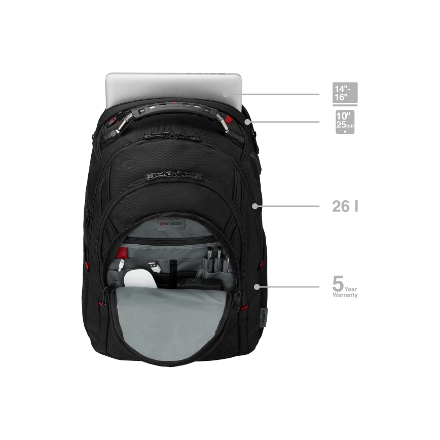 Wenger - Kannettavan tietokoneen reppu 26 l 17 tablettitaskulla 10 Ibex Ballistic Deluxe