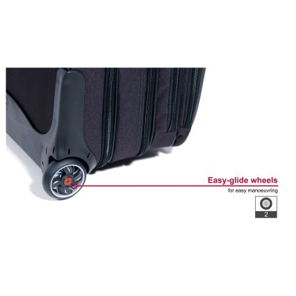 Wenger - Matkalaukku pyörillä 25 l 17 + 15,6 kannettavan tietokoneen laukku Patriot musta