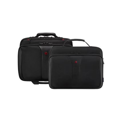 Wenger - Matkalaukku pyörillä 25 l 17" + kannettavan tietokoneen laukku 15,6" Patriot musta