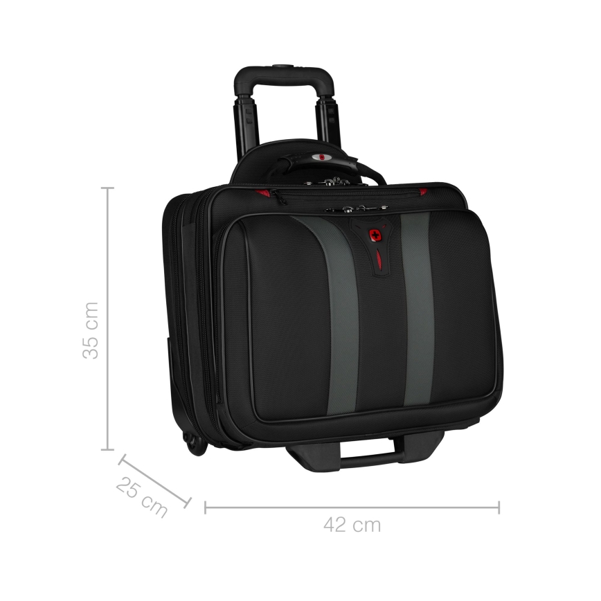 Wenger - Matkatavarat pyörillä 29 l + Kannettavan tietokoneen kotelo 15,6" Granada musta