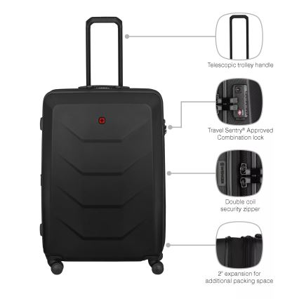 Wenger - Matkalaukku pyörillä 93 l Prymo musta