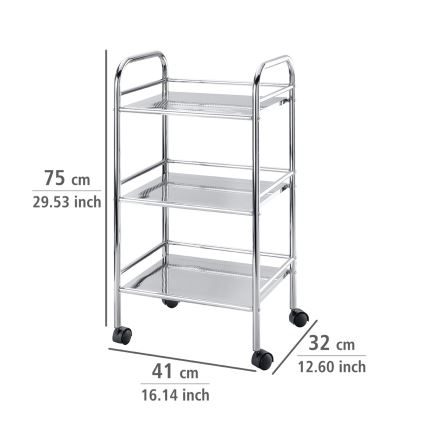 WENKO 12285100 - EXCLUSIVE-kärry 41 x 75 cm, kiillotettu kromi