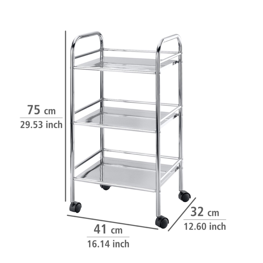 WENKO 12285100 - EXCLUSIVE-kärry 41 x 75 cm, kiillotettu kromi