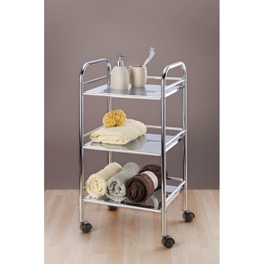 WENKO 12285100 - EXCLUSIVE-kärry 41 x 75 cm, kiillotettu kromi