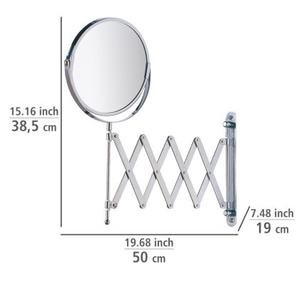 WENKO 15165100 - EXCLUSIVE meikkipeili 19x38,5 cm kiillotettu kromi