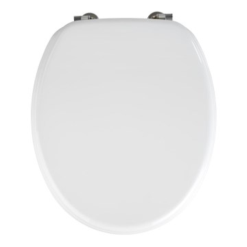 WENKO 154008100-WC WC-istuin VALENCIA 43x36 cm valkoinen/hopea