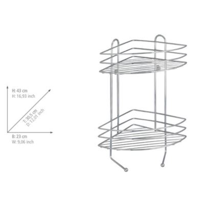 WENKO 15498100 - Kulmahylly EXCLUSIVE 23 x 30,5 cm, kiillotettu kromi