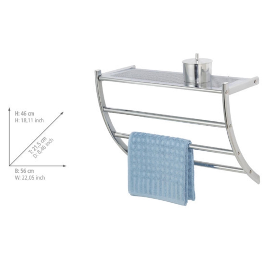 WENKO 15578100 - Pyyheteline PESCARA 56x46 cm kiiltävä kromi