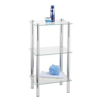 WENKO 15851100 - YAGO-hyllykkö 40x74 cm hopea/läpinäkyvä