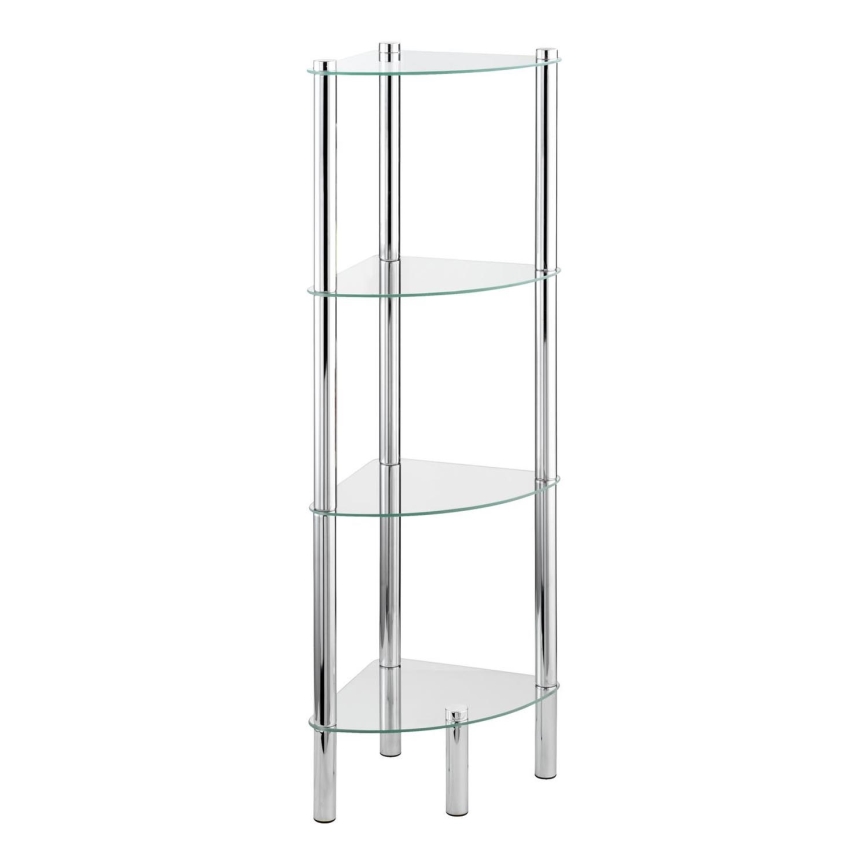 WENKO 15852100 - YAGO-hylly 30x104 cm ruostumaton teräs/hopea/läpinäkyvä