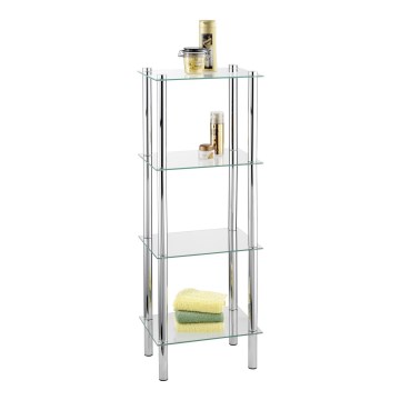 WENKO 15853100 - YAGO-hylly 40x104 cm ruostumaton teräs/hopea/kirkas