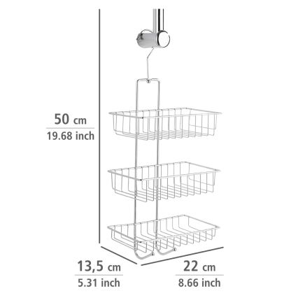 WENKO 15888100 - NIVALA-hylly 22x50 cm kiiltävä kromi