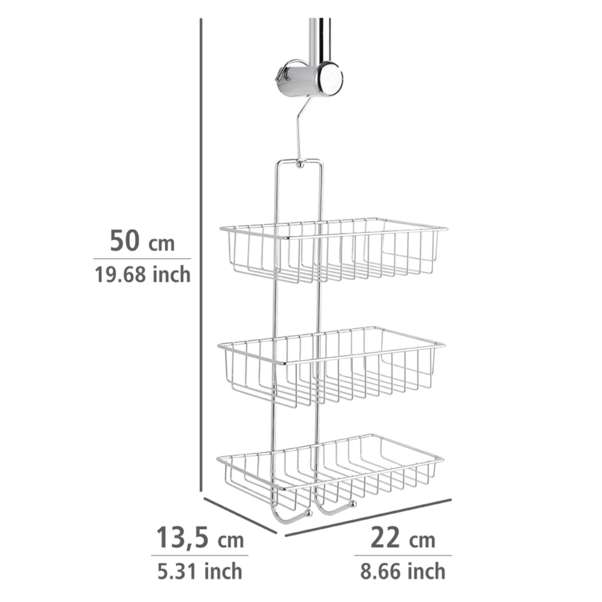 WENKO 15888100 - NIVALA-hylly 22x50 cm kiiltävä kromi