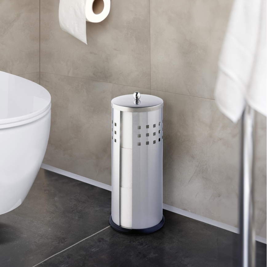 WENKO 16636100 - WC-paperiteline ANCONA 13x34 cm ruostumaton teräs/hopea