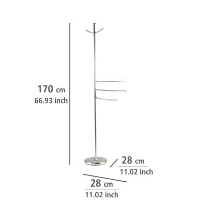WENKO 16827100 - ADIAMO-teline 28x170 cm hopeanvärinen