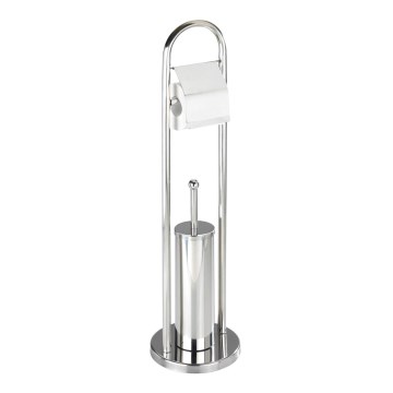 WENKO 16993100 - WC-setti VASTO 22x81 cm ruostumaton teräs/hopeanvärinen