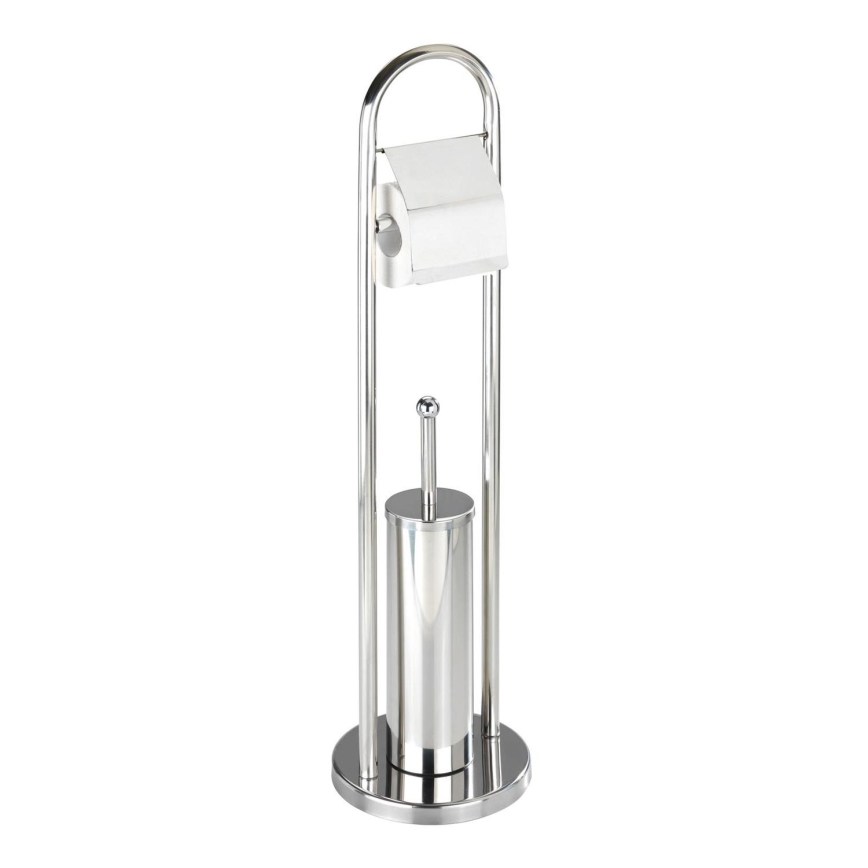 WENKO 16993100 - WC-setti VASTO 22x81 cm ruostumaton teräs/hopeanvärinen