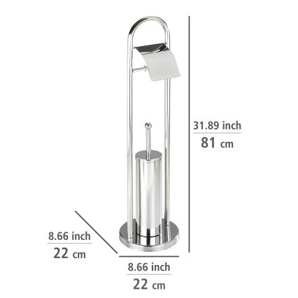 WENKO 16993100 - WC-setti VASTO 22x81 cm ruostumaton teräs/hopeanvärinen