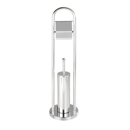 WENKO 16993100 - WC-setti VASTO 22x81 cm ruostumaton teräs/hopeanvärinen