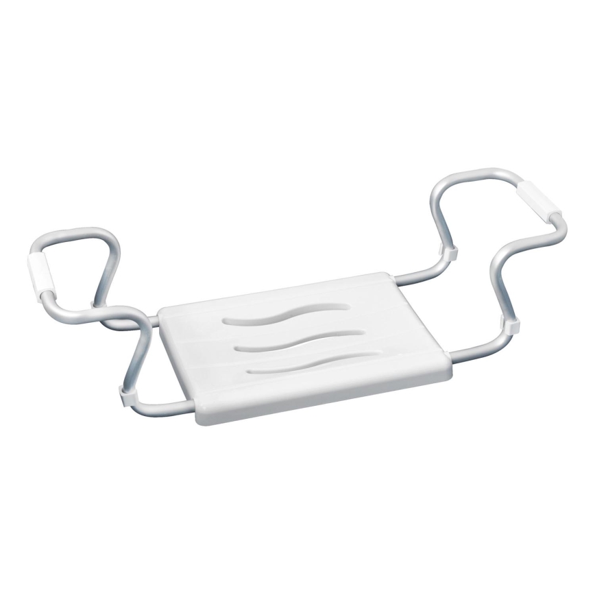 WENKO 17930100-SECURA kylpyammeen istuin 26 x 18 cm valkoinen/hopea