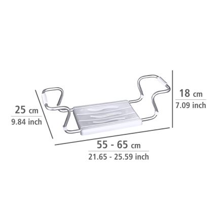WENKO 17930100-SECURA kylpyammeen istuin 26 x 18 cm valkoinen/hopea