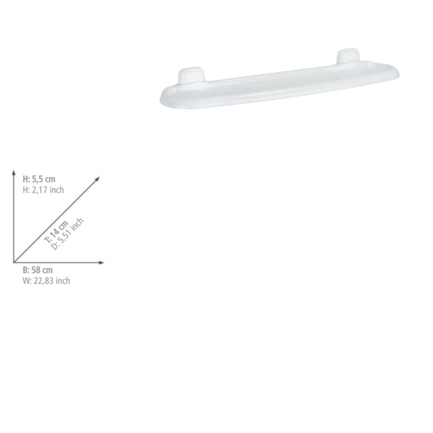 WENKO 17943100 - PURE-hylly 58x14 cm valkoinen