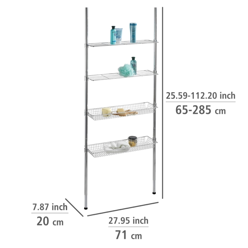 WENKO 18597100-Hylly 71x285 cm kiiltävä kromi