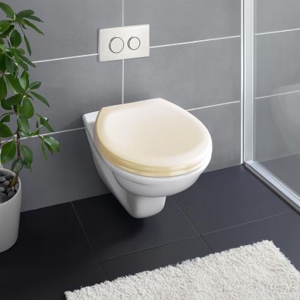 WENKO 18760100-WC-istuin OTTANA 37,5x44,5 cm beige/hopea