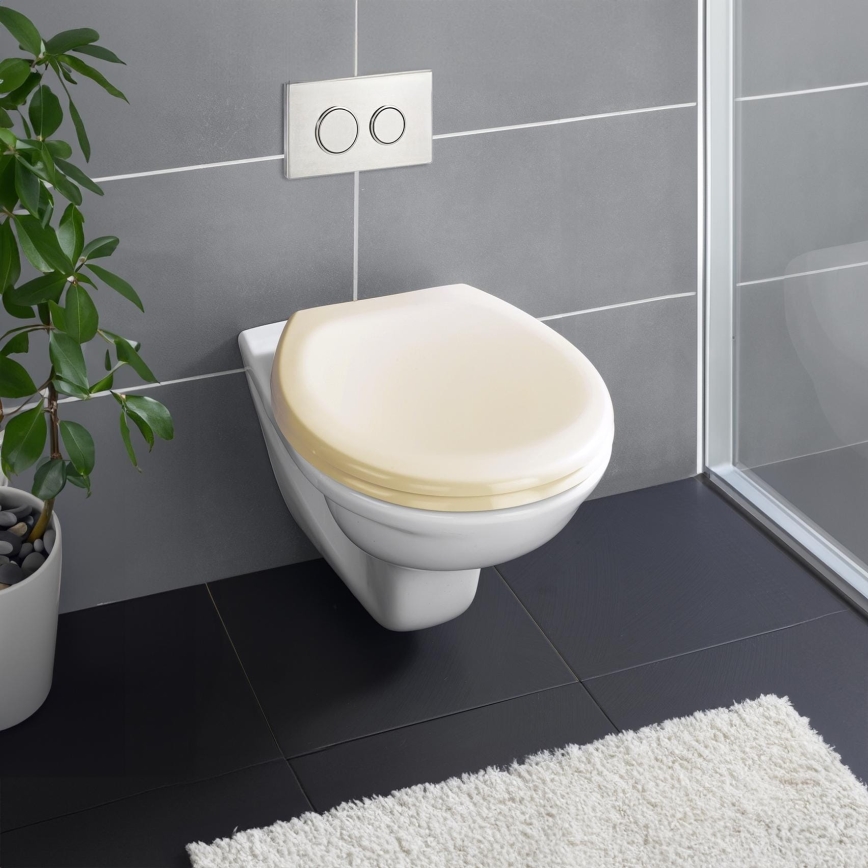 WENKO 18760100-WC-istuin OTTANA 37,5x44,5 cm beige/hopea