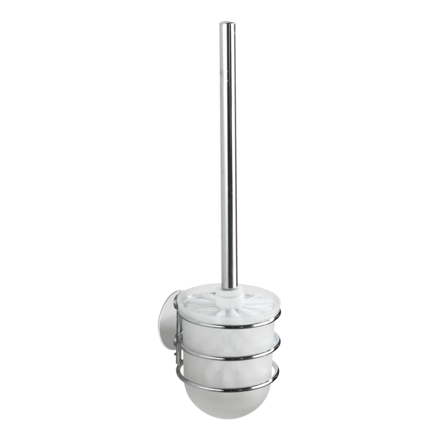 WENKO 18768100-WC-setti TURBO-LOC pyöreä teräs 10x37,5 cm kiiltävä kromi/valkoinen