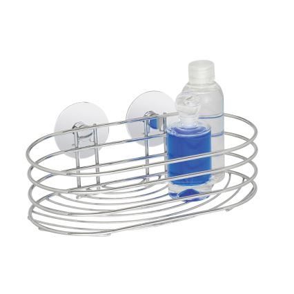 WENKO 18775100 - TURBO-LOC pyöreä teräshylly 23,5x13,5 cm kiiltävä kromi