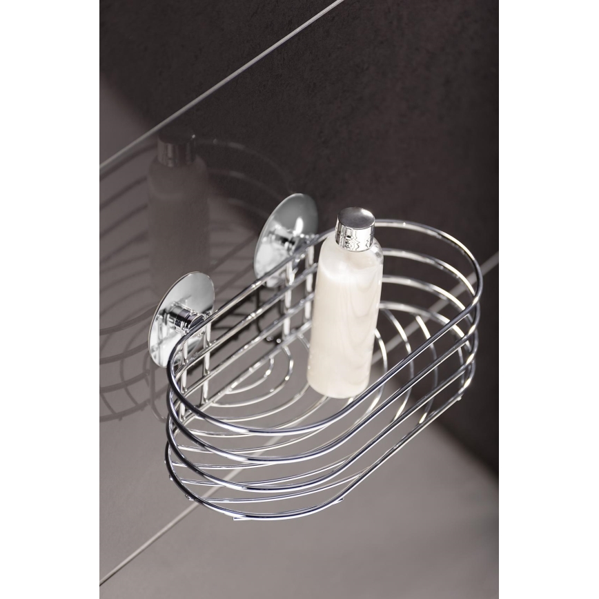 WENKO 18775100 - TURBO-LOC RUND teräshylly 23,5x13,5 cm, kiiltävä kromi