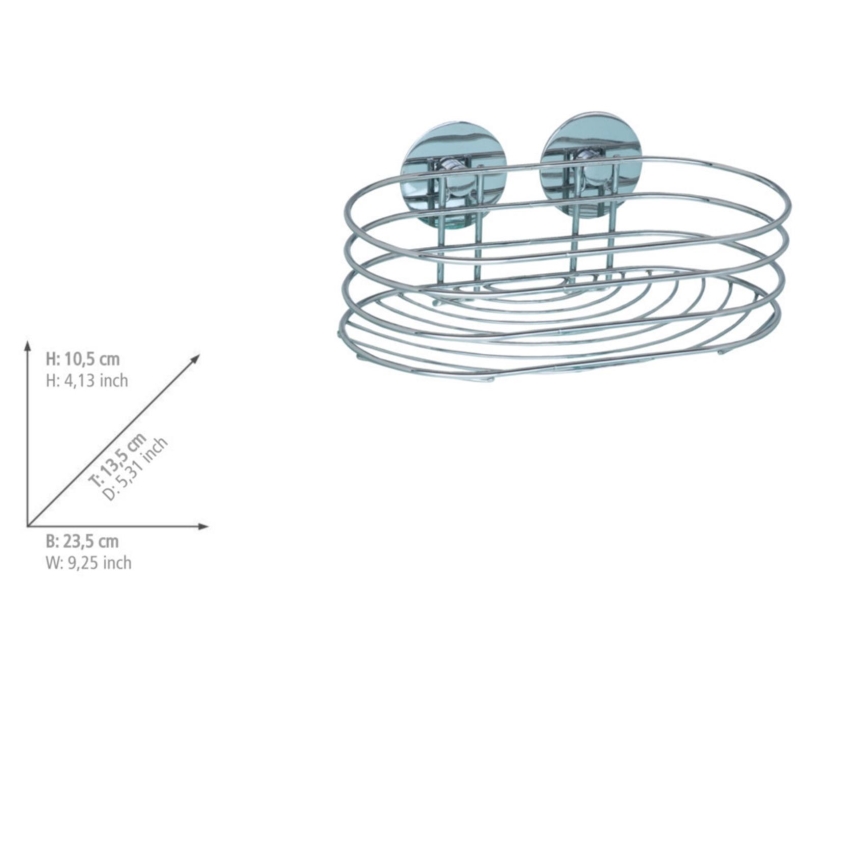 WENKO 18775100 - TURBO-LOC RUND teräshylly 23,5x13,5 cm, kiiltävä kromi