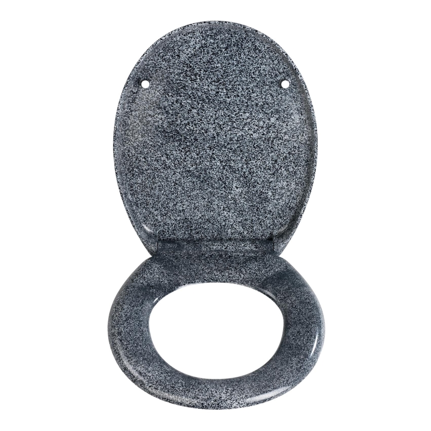 WENKO 18902100-WC WC-istuin OTTANA 44,5x37,5 cm graniitti/harmaa/hopea