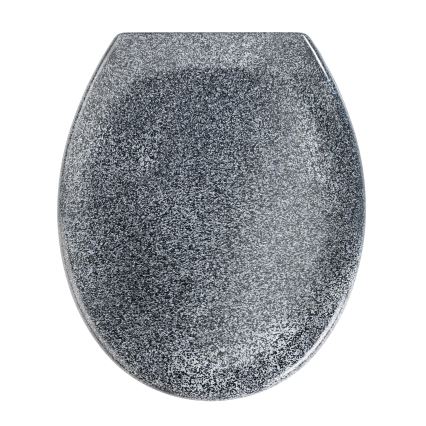 WENKO 18902100-WC WC-istuin OTTANA 44,5x37,5 cm graniitti/harmaa/hopea