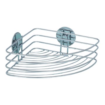 WENKO 18913100 - TURBO-LOC pyöreä teräshylly, 26,5 x 20 cm, kiiltävä kromi