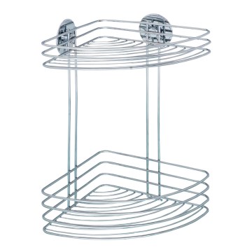 WENKO 18914100-Kulmahylly TURBO-LOC PYÖREÄ TERÄS 26,5x33 cm kiiltävä kromi